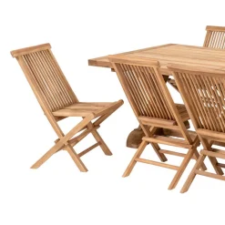 Teakholz Tischgruppe mit acht Stühlen - Kaena (neunteilig)