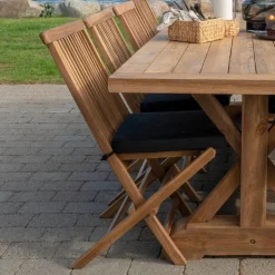 Teakholz Tischgruppe mit acht Stühlen - Kaena (neunteilig)