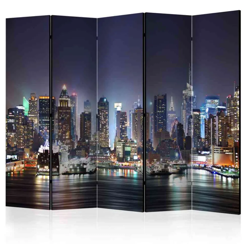 5-teiliger Paravent NYC bei Nacht - Brisco