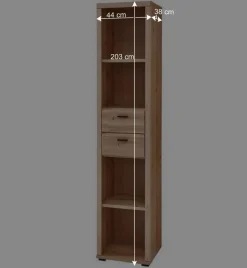 Teilmassive Büroeinrichtung als Set - Emly (fünfteilig)