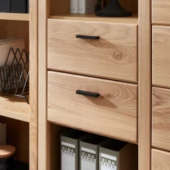 Teilmassive Büroeinrichtung als Set - Emly (fünfteilig)