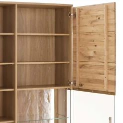 Teilmassive Wohnzimmervitrine in Eiche - Crokas