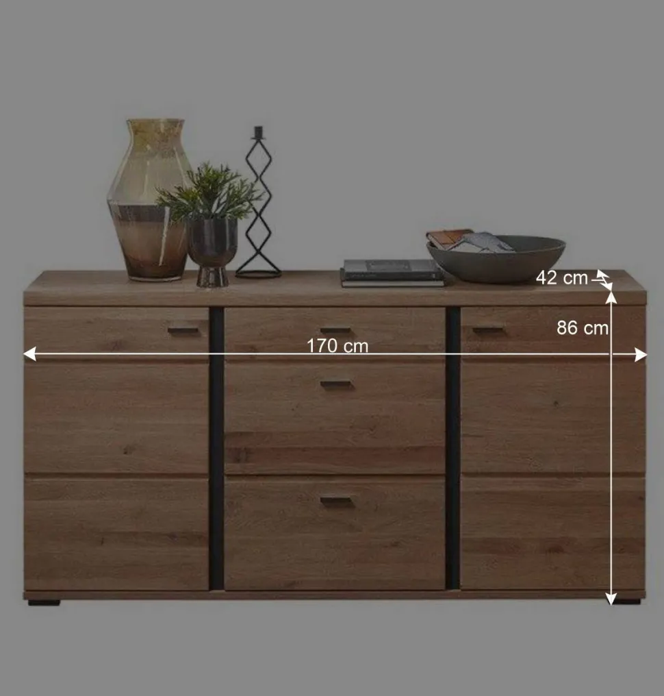 Teilmassives Sideboard in modernem Design - Mattadore