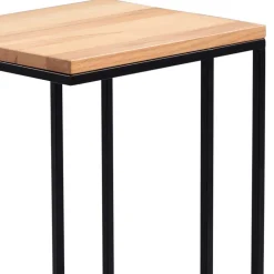 Telefontisch mit Holzplatte Kernbuche Lowes & Metallgestell Schwarz