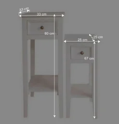 Telefontisch Set Liacora in Weiß (zweiteilig)