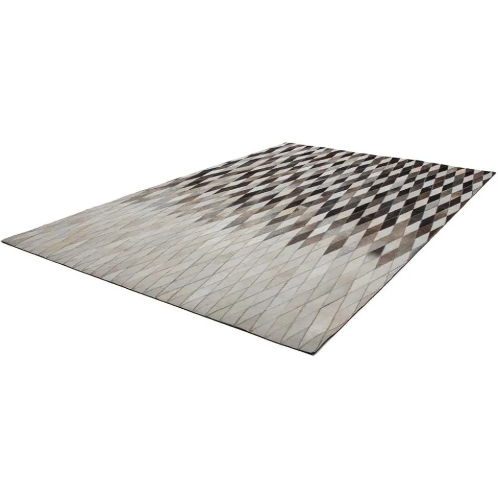 Teppich aus Fell Patchwork in Rautenform - Techo