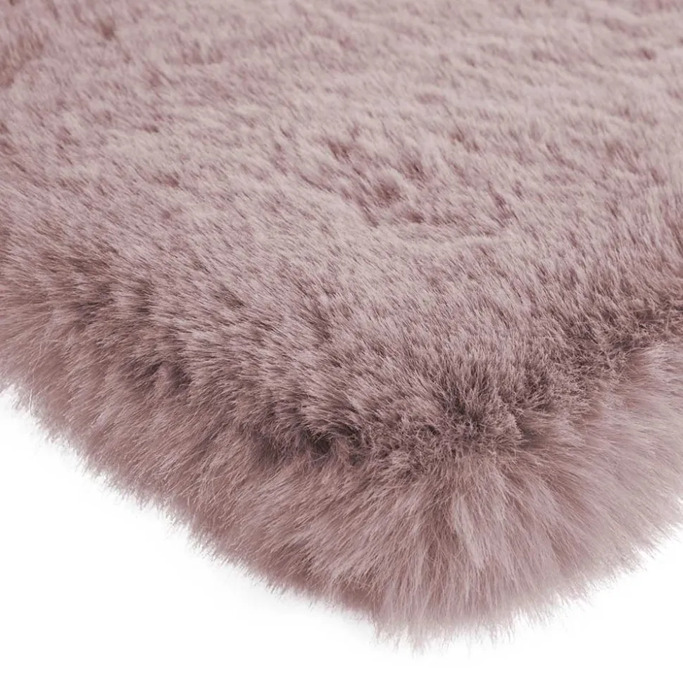 Teppich aus Kunstfell in Rosa - Danah