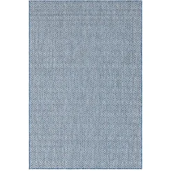 Teppich für Draußen in Dunkelblau und Creme - Argyrio