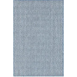 Teppich für Draußen in Dunkelblau und Creme - Argyrio