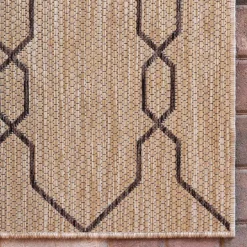 Teppich für Terrasse und Garten in Hellbraun & Grau - Flurina