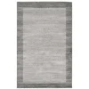 Teppich in Hellgrau mit dunkelgrauem Rand - Armina