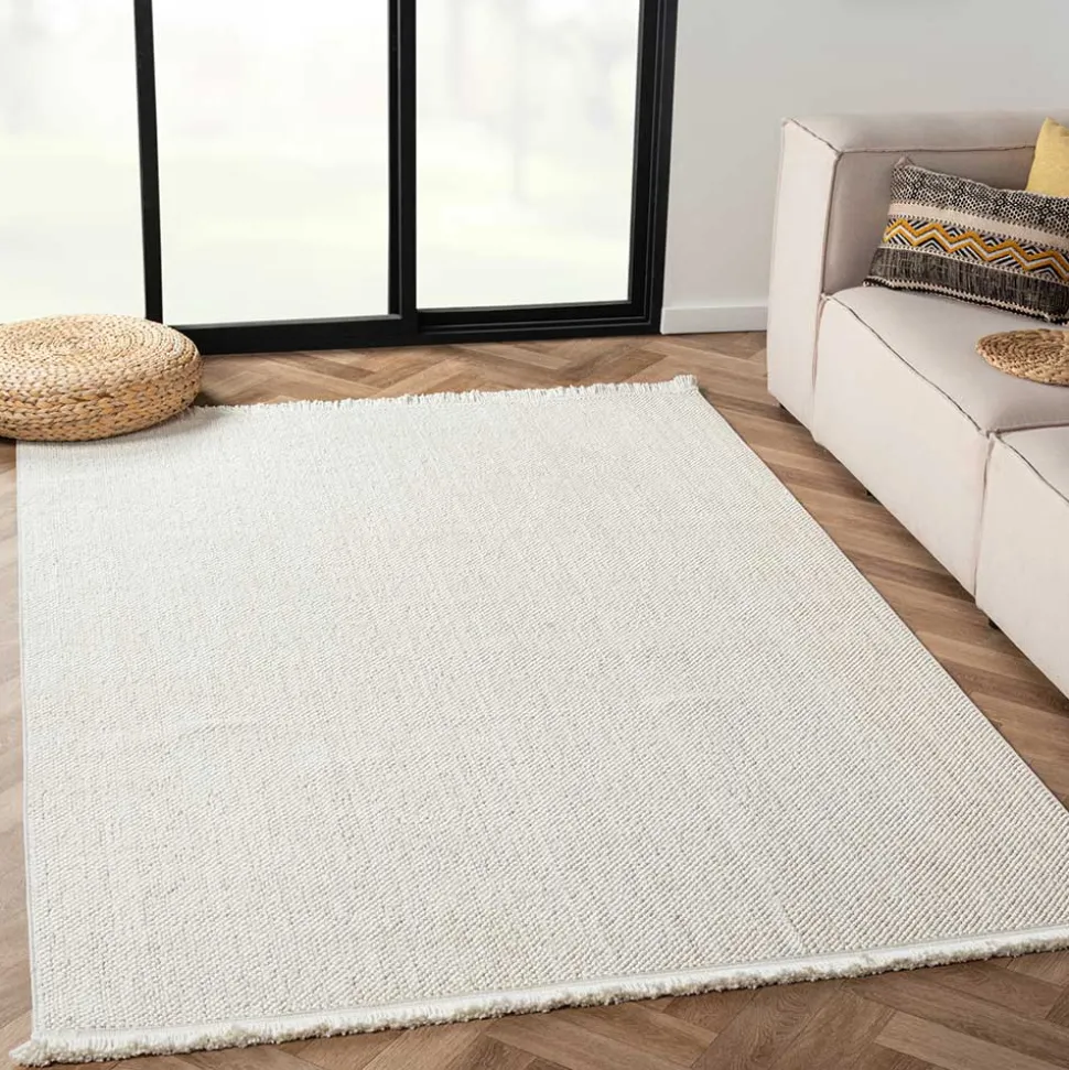 Teppich in Hoch-Tief-Optik mit Fransen - Kilazo