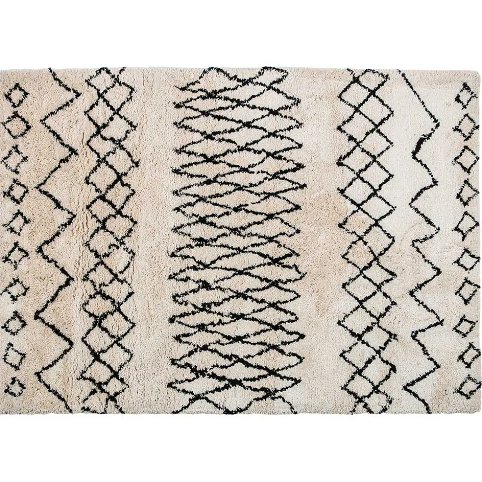 Teppich in Offwhite und Schwarz - Pless