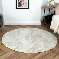 Teppich in Rund - Creme und Beige - Anita