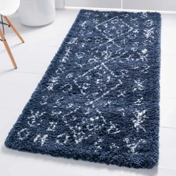 Teppich Läufer im Ethno Design in Blau - Avior