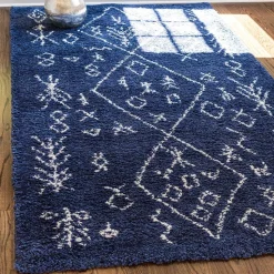 Teppich Läufer im Ethno Design in Blau - Avior