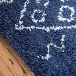 Teppich Läufer im Ethno Design in Blau - Avior