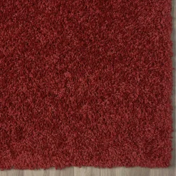 Teppich Läufer in Dunkelrot Hochflor - Carina