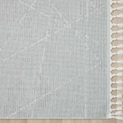 Teppich mit Fransen in Beige & Grau - Fulivia