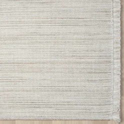 Teppich mit Fransen in Weiß und Hellgrau - Vergil