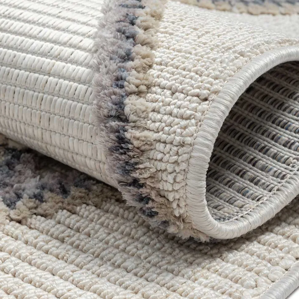 Teppich mit Rauten Muster in Beige und Weiß - Nikolan