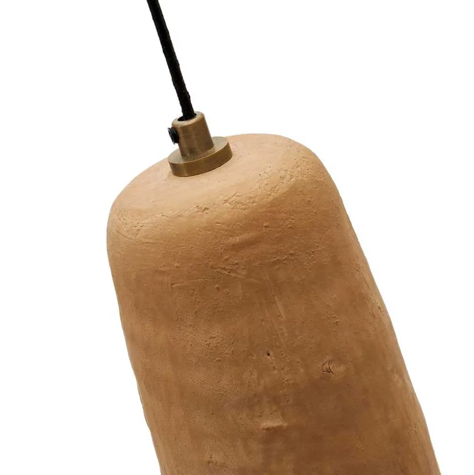 Terracotta Pendelleuchte in Braun - Hanni