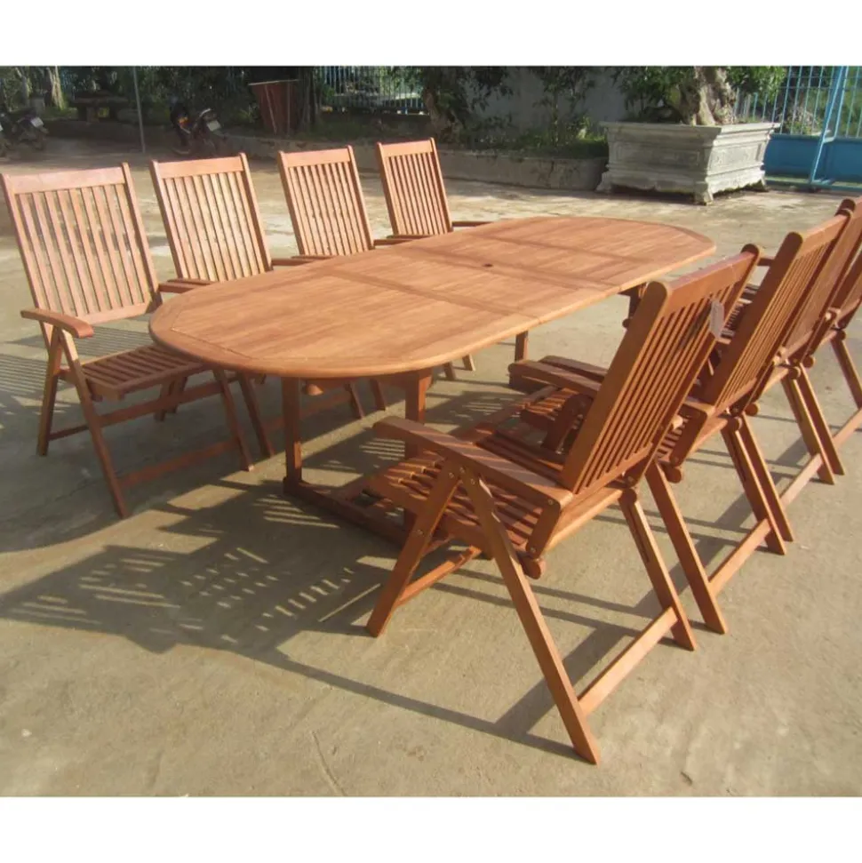 Terrassen Essgruppe Osilla mit Ausziehtisch (neunteilig)