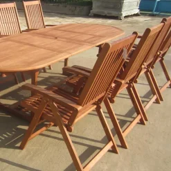 Terrassen Essgruppe Osilla mit Ausziehtisch (neunteilig)