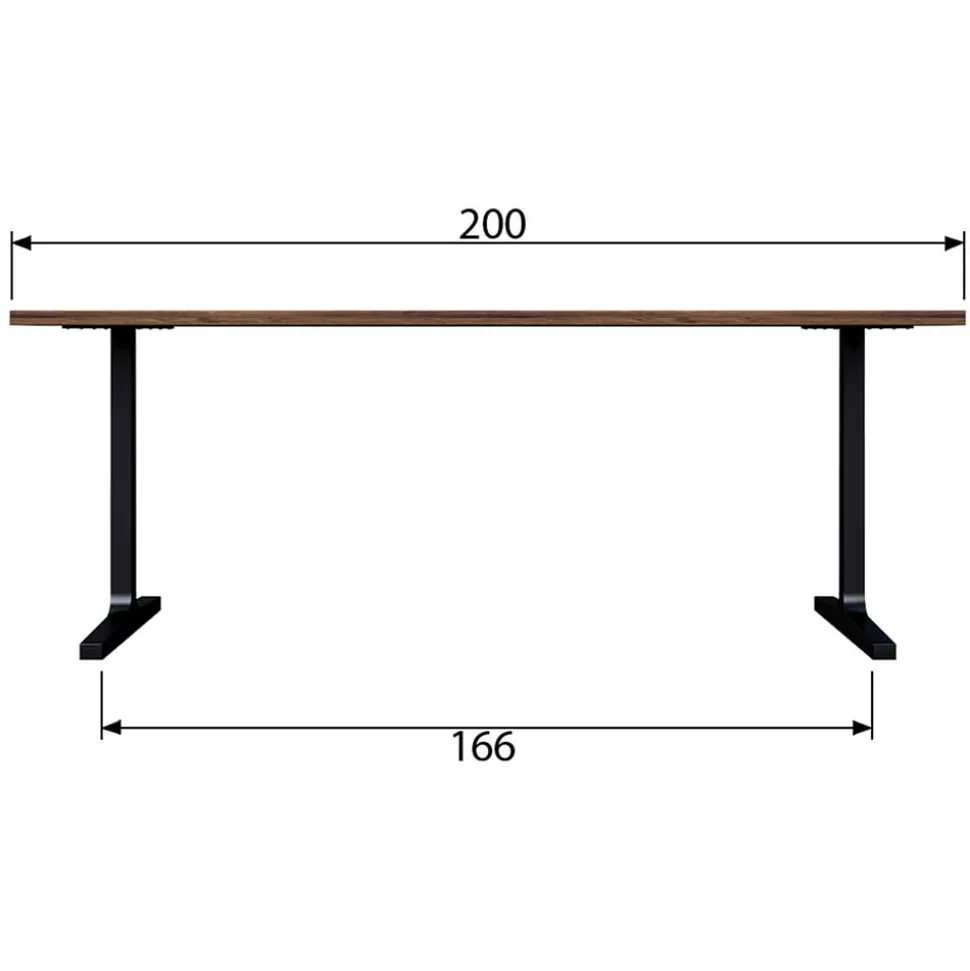 T-Gestell Tisch in Nussbaum & Schwarz - Bastion