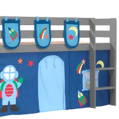 Themen-Hochbett Weltall Astronaut in Grau - Tablonero
