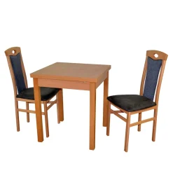 Tisch in Buche Natur & 2 Stühle - Coestraga (dreiteilig)