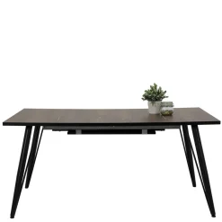 Tisch in dunkler Eiche Optik & Schwarz - Viridena