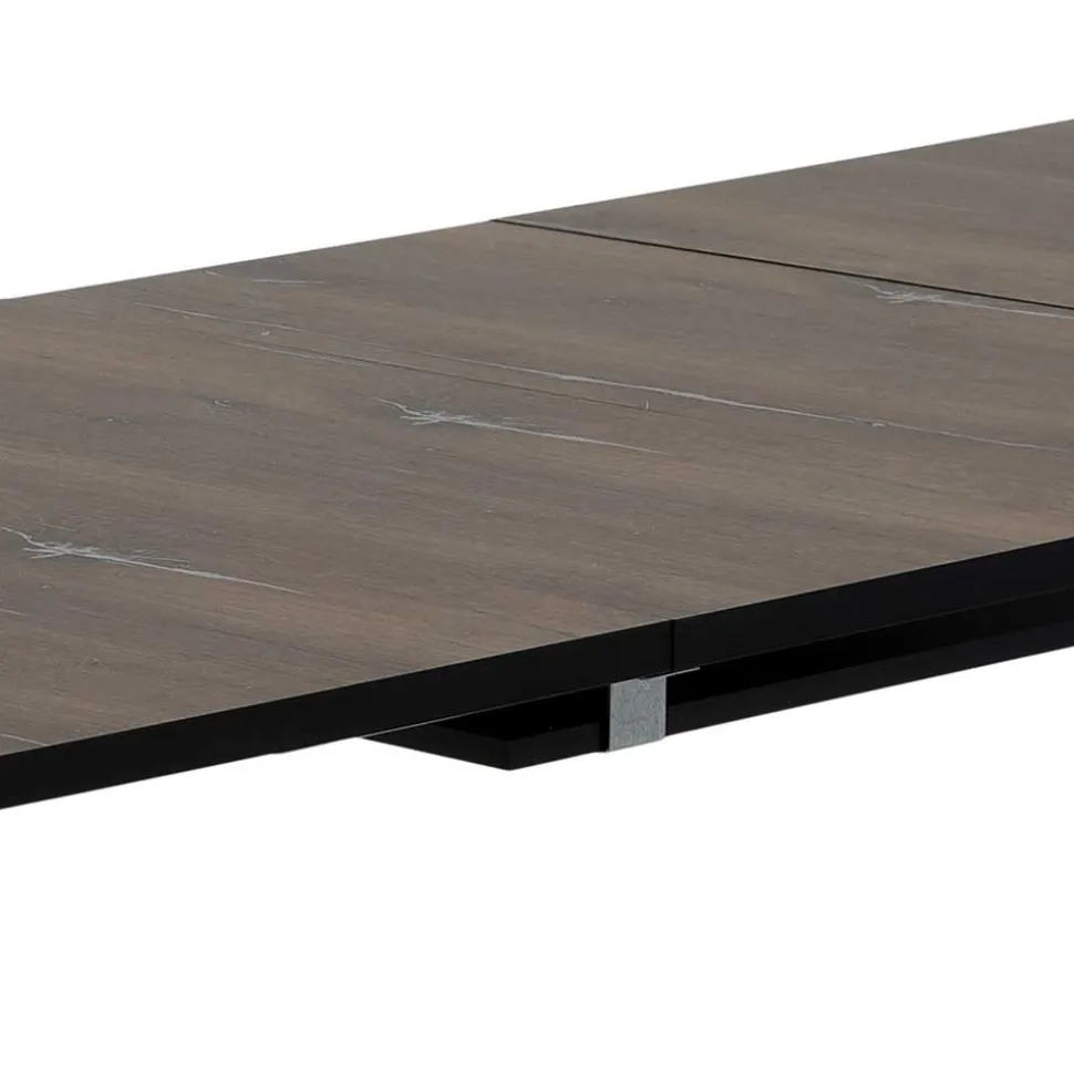 Tisch in dunkler Eiche Optik & Schwarz - Viridena