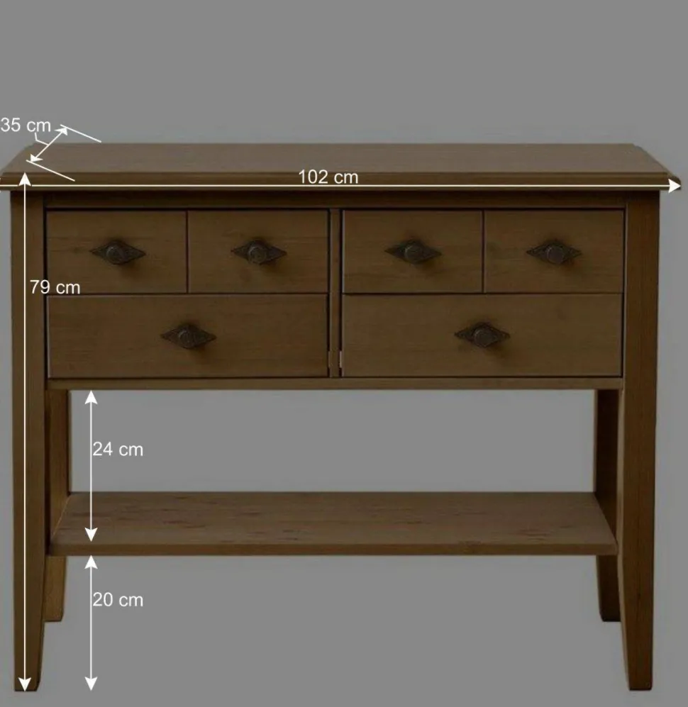 Tisch Kommode Piatra aus Kiefer teilmassiv