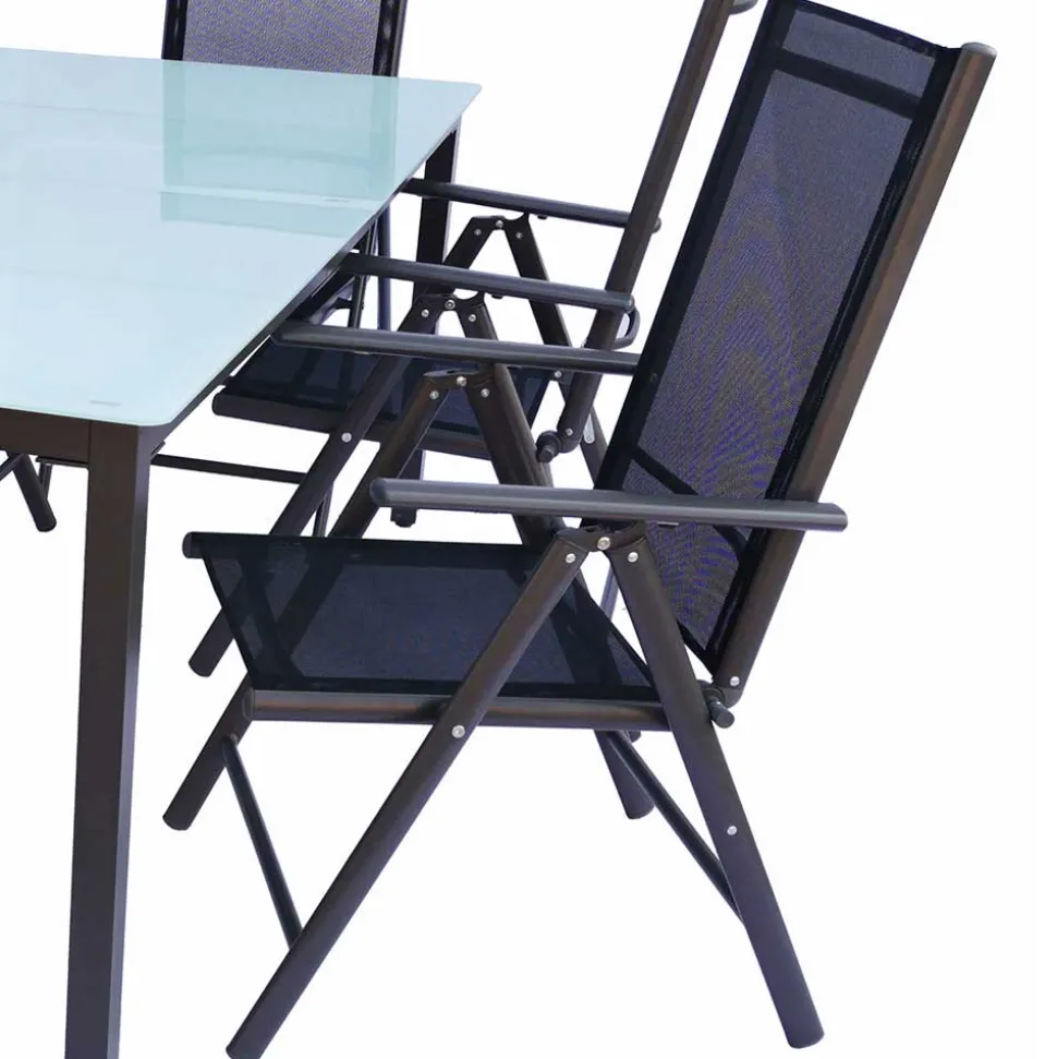 Tisch mit Klappstühlen für den Garten - Anlina (siebenteilig)