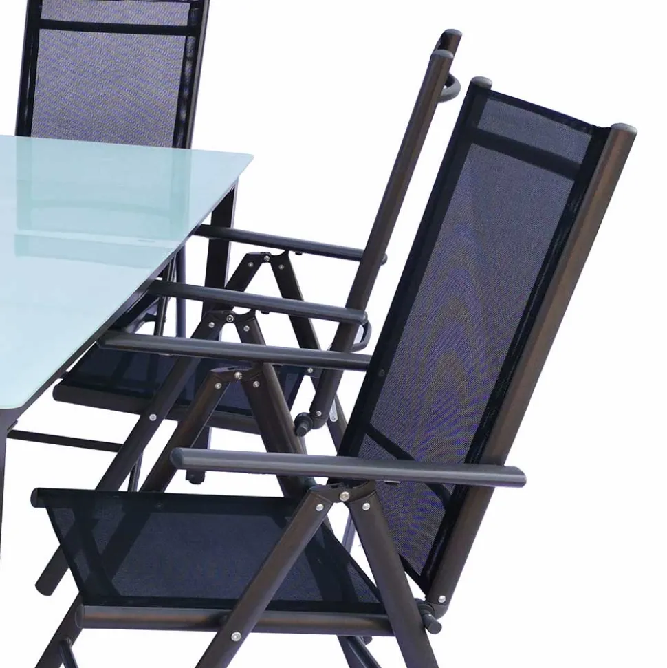 Tisch mit Klappstühlen für den Garten - Anlina (siebenteilig)