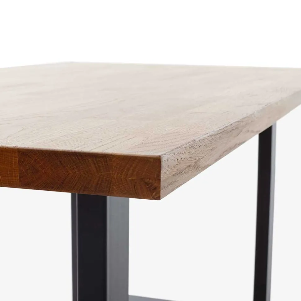 Tisch mit Wildeiche Massivholzplatte - Guven