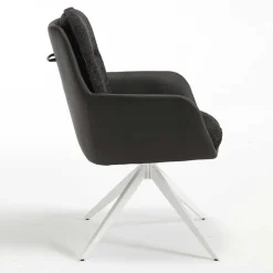 Tischsessel in Anthrazit und Weiß - Garrysa (2er Set)