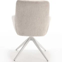 Tischsessel in Creme Strukturstoff - Gonnya (2er Set)