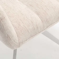 Tischsessel in Creme Strukturstoff - Gonnya (2er Set)