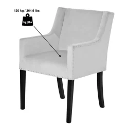 Tischsessel in Silbergrau Samt - Syriana