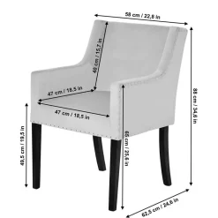 Tischsessel in Silbergrau Samt - Syriana