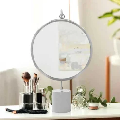 Tischspiegel in Silberfarben und Weiß - Cavan