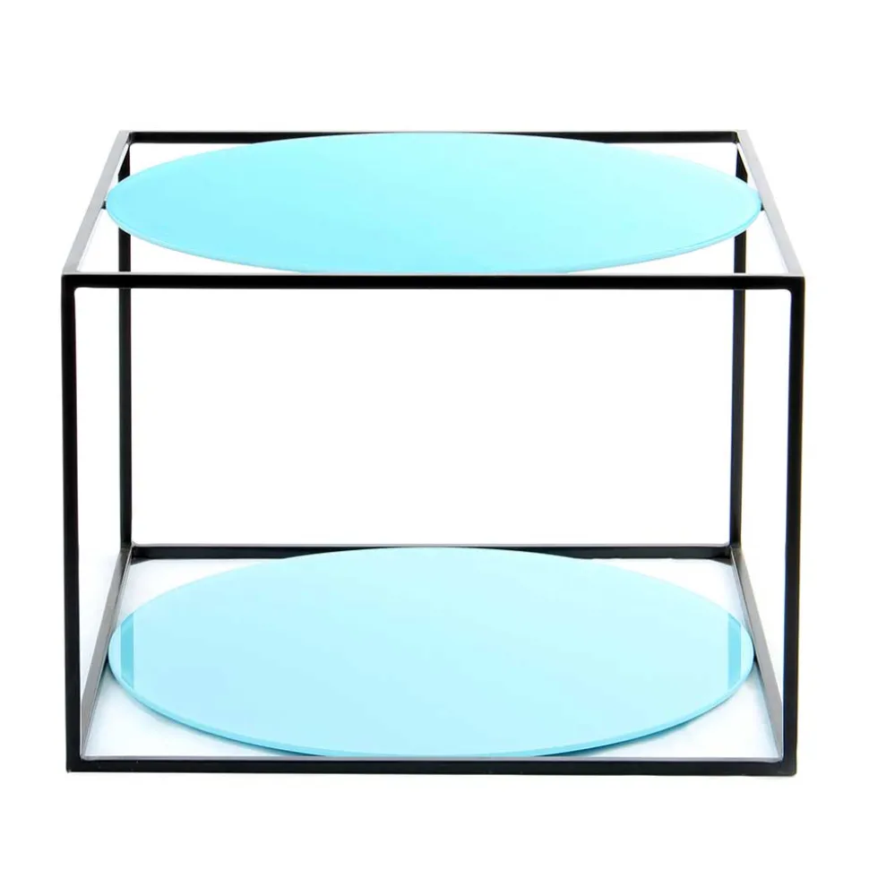 Toller Beistelltisch in Hellblau & Schwarz - Vosina