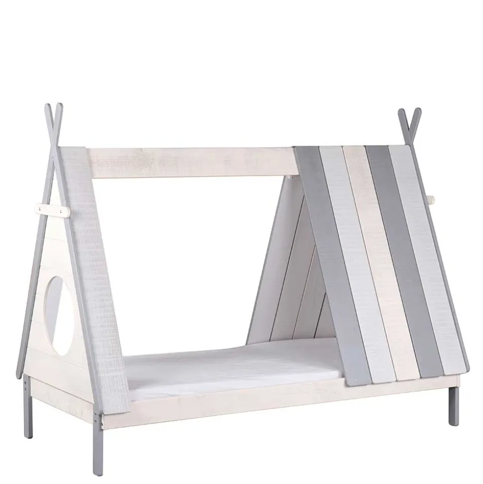 Tolles Zelt Kinderbett in Weiß & Grau - Tananoa