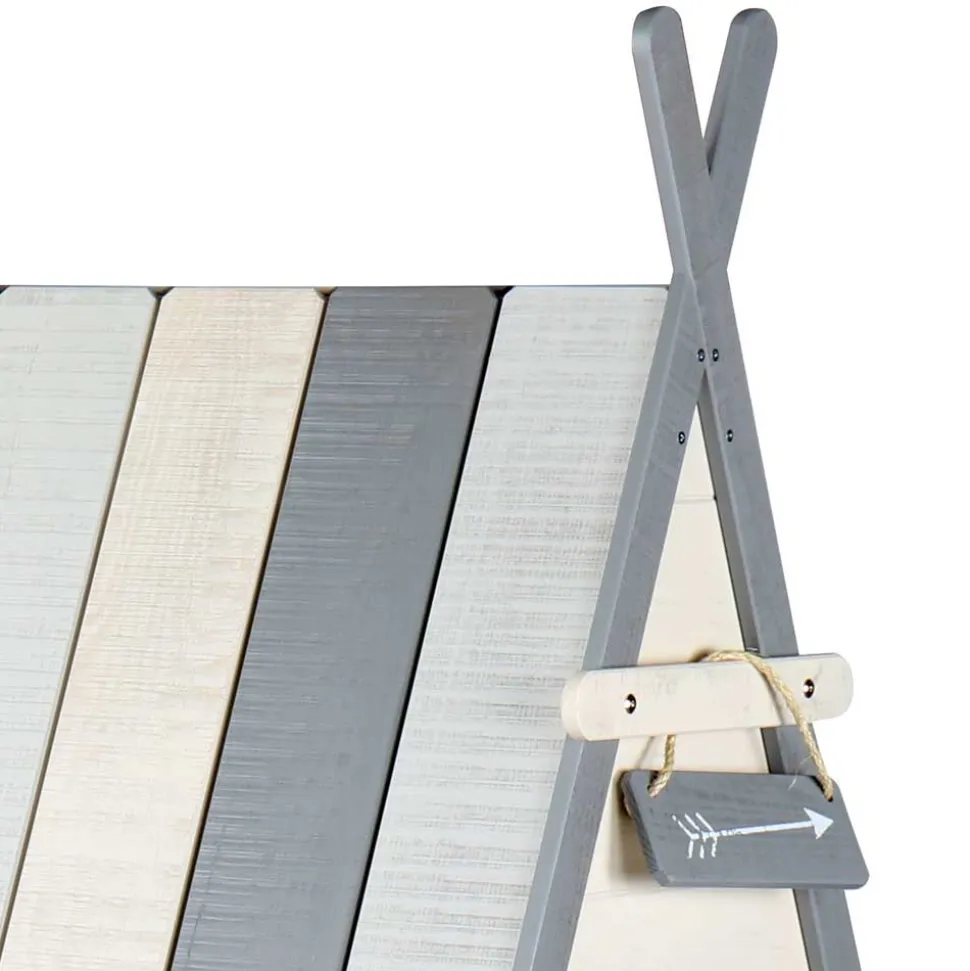 Tolles Zelt Kinderbett in Weiß & Grau - Tananoa