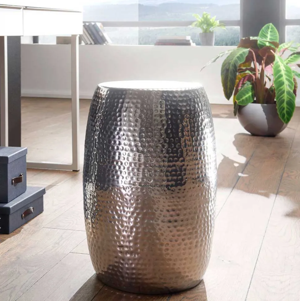 Tonnen Design Beistelltisch aus Aluminium - Bahare