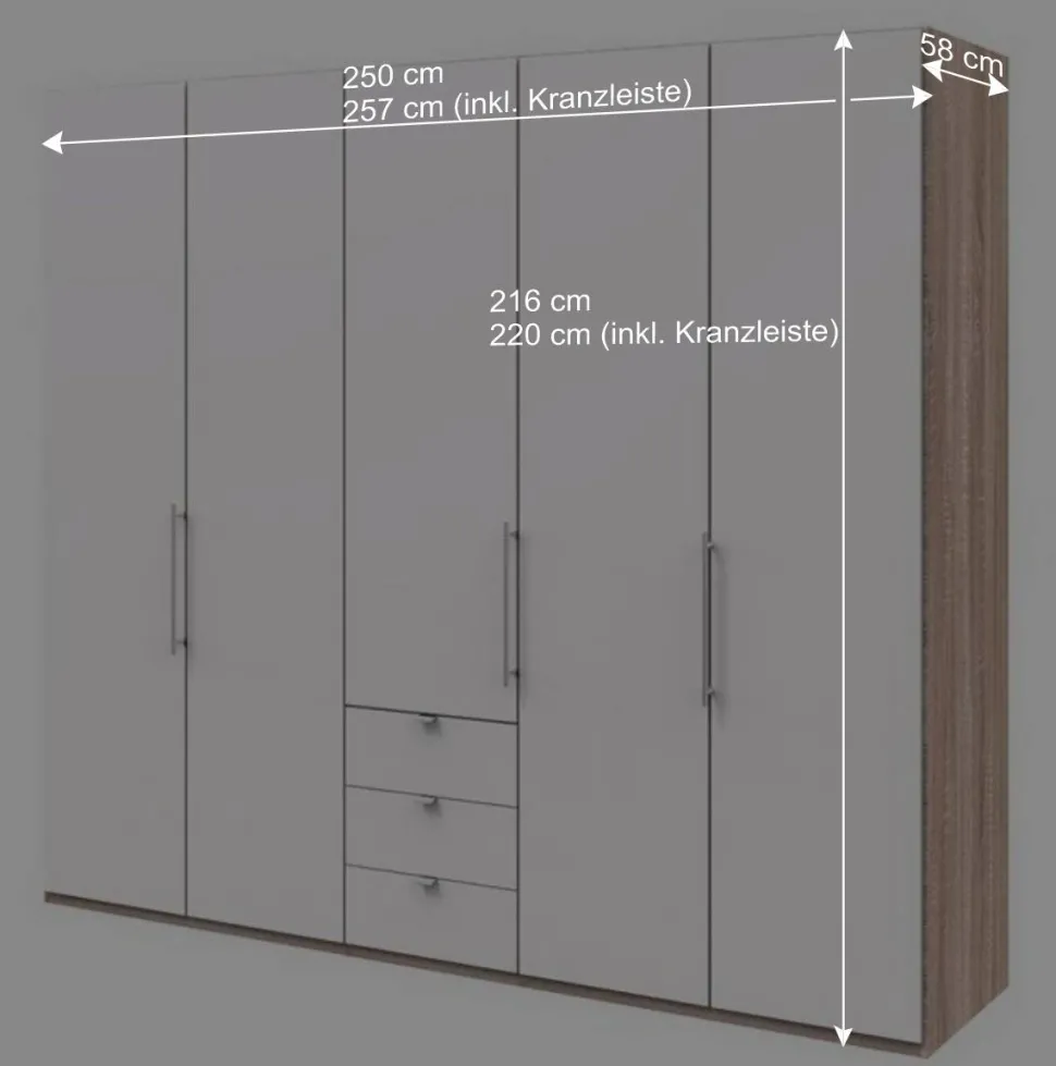 Top Schlafzimmerschrank mit 2 Falttüren & Tür - Vaclyn