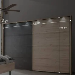 Topp Schlafzimmerschrank mit zwei Schwebetüren - Licruva