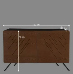 Türen Kommode mit Esche Furnier Front - Lirou